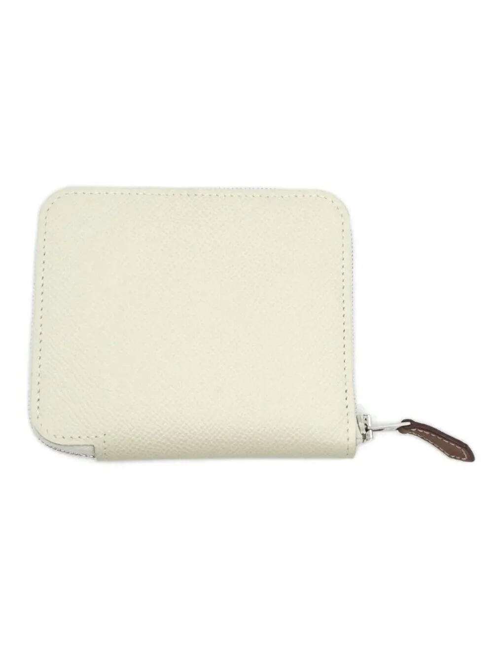 Hermes Azap Silk in Compact Epsom Coin Case Nata Ivory White